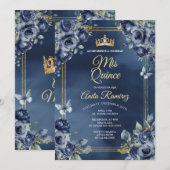 Invitation Roses bleus de la marine mexicaine 16ème anniversa (Devant / Derrière)