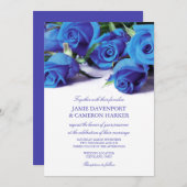 Invitation Roses bleus épousant l'invitation (Devant / Derrière)