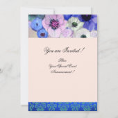 INVITATION ROSES BLEUS ET FLEURS D'ANÉMONE DOUCHE DE MARIÉE (Dos)