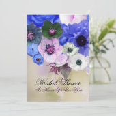 INVITATION ROSES BLEUS ET FLEURS D'ANÉMONE SHOWER DE MARIÉE (Debout devant)