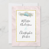 Invitation Roses bleus et Mariage de bouquet floral de la Cou (Devant)