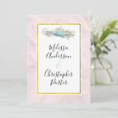 Invitation Roses bleus et Mariage de bouquet floral de la Cou (Debout devant)