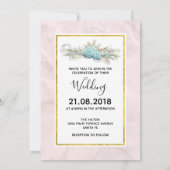 Invitation Roses bleus et Mariage de bouquet floral de la Cou (Dos)