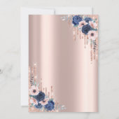 Invitation Roses Bleus, Parties scintillant Rose Gold 30e ann (Dos)