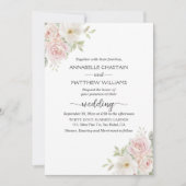 Invitation Roses Blush Soft Tout en Un Code QR Mariage (Devant)