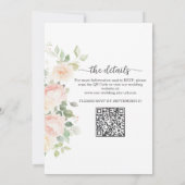Invitation Roses Blush Soft Tout en Un Code QR Mariage (Dos)