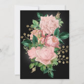 Invitation Roses Blush vintages sur Quinceanera Noir (Dos)