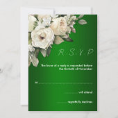 Invitation Roses Boho sur Emerald Green Wedding RSVP (Devant)