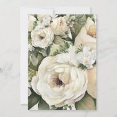 Invitation Roses Boho sur Emerald Green Wedding RSVP (Dos)