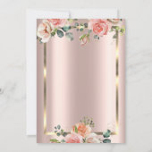 Invitation Roses Chic Diamants Confettis Retraite (Dos)
