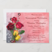 Invitation Roses Chic Rouge & Jaune Quinceañera Célébration (Dos)