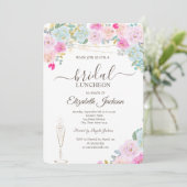 Invitation Roses Chics, Verre À Vins, Luminaires Déjeuner Nup (Debout devant)