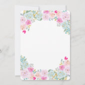 Invitation Roses Chics, Verre À Vins, Luminaires Déjeuner Nup (Dos)