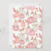 Invitation Roses Citrouille rose aquarelle | BABY SHOWER (Dos)