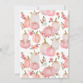 Invitation Roses Citrouille rose aquarelle | BABY SHOWER (Dos)