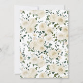 Invitation Roses Citrouilles blancs Aquarelle | BABY SHOWER (Dos)