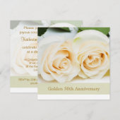 Invitation Roses crème blanches, 50e anniversaire de mariage (Devant / Derrière)