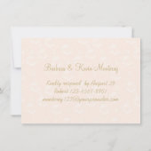 Invitation Roses crème blanches, cœurs 50e anniversaire de ma (Dos)