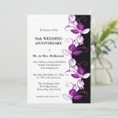 Invitation Roses d'anniversaire (violet) (Debout devant)