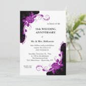 Invitation Roses d'anniversaire (violet) (Debout devant)