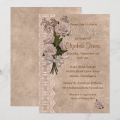 Invitation Roses dans le rose (Devant / Derrière)