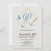 Invitation Roses dans un cadre Anniversaire (Devant)