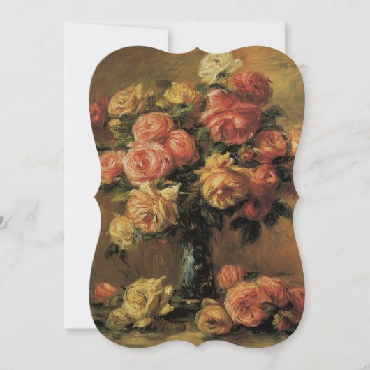 Invitation Roses dans un Vase de Renoir, Mariage Floral Vinta (Devant)