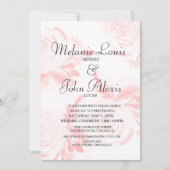 Invitation Roses d'aquarelle à la main Mariage botanique rose (Devant)