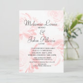 Invitation Roses d'aquarelle à la main Mariage botanique rose (Debout devant)