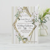 Invitation Roses d'aquarelle blanche peints sur la soie de ch (Debout devant)