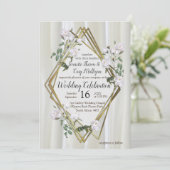 Invitation Roses d'aquarelle blanche peints sur la soie de ch (Debout devant)