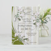 Invitation Roses d'aquarelle blanche peints sur la soie de ch (Debout devant)