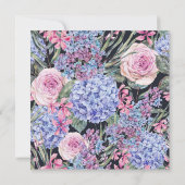 Invitation Roses d'aquarelle et Baby shower d'Hydrangeas (Dos)