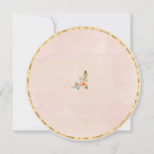 Invitation Roses d'aquarelle et cadre géométrique or (Dos)