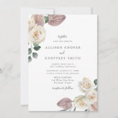 Invitation Roses d'aquarelle et Mariage d'orchidées (Devant)