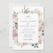 Invitation Roses d'aquarelle et Mariage d'orchidées (Devant)