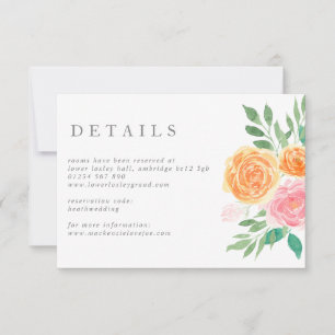 Invitation Roses d'aquarelle rose et orange Télécharger le bo