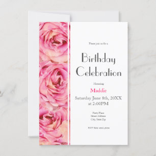 Invitation Roses d'aquarelle rose jaune Motif Abstrait