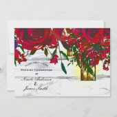 Invitation Roses d'aquarelle rouge romantique et Mariage de l (Devant)