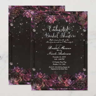Invitation Roses de Baie Enchantée Jardin Floral Sombre Maria