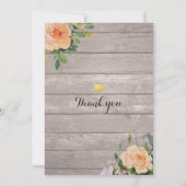 Invitation Roses de bois rustique à chaîne florale Baby showe (Dos)