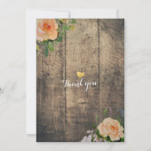 Invitation Roses de bois rustique à chaîne florale Baby showe (Dos)