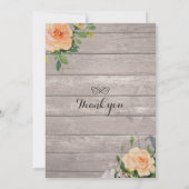 Invitation Roses de bois rustique à chaîne florale Baby showe (Dos)