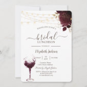 Invitation Roses de Bourgogne, Dîner nuptial en verre de vin (Devant)