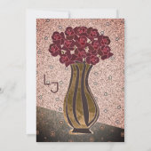 Invitation Roses de Bourgogne moderne dans Vase Pink Floral M (Dos)