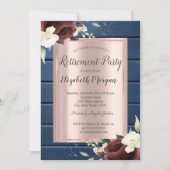 Invitation Roses de Bourgogne, Rose de bois bleu Gold Retrait (Devant)