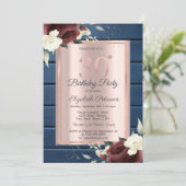 Invitation Roses de Bourgogne, Rose de bois bleu or 30e anniv (Debout devant)