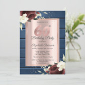 Invitation Roses de Bourgogne, Rose de bois bleu or 60e anniv (Debout devant)