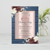 Invitation Roses de Bourgogne, Rose de bois bleu Or 65e anniv (Debout devant)