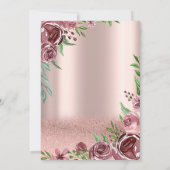 Invitation Roses de Bourgogne, Rose Gold Crown Quinceañera (Dos)